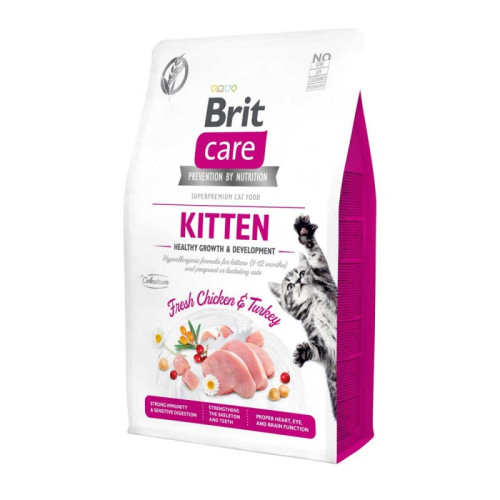 Brit Care GF Kitten - беззерновой корм Брит со свежим мясом курицы и индейкой для котят